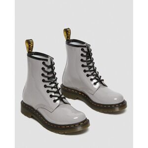 Dr. Martens 1460 Patent Lamper Boots Womens 8 Zinc Grey Excellent Combat 11821